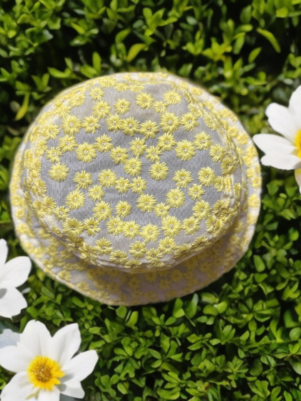 🌼 No Everything In Love Daisy Embroidered Bucket Hat Cottagecore - Picture 3 of 5